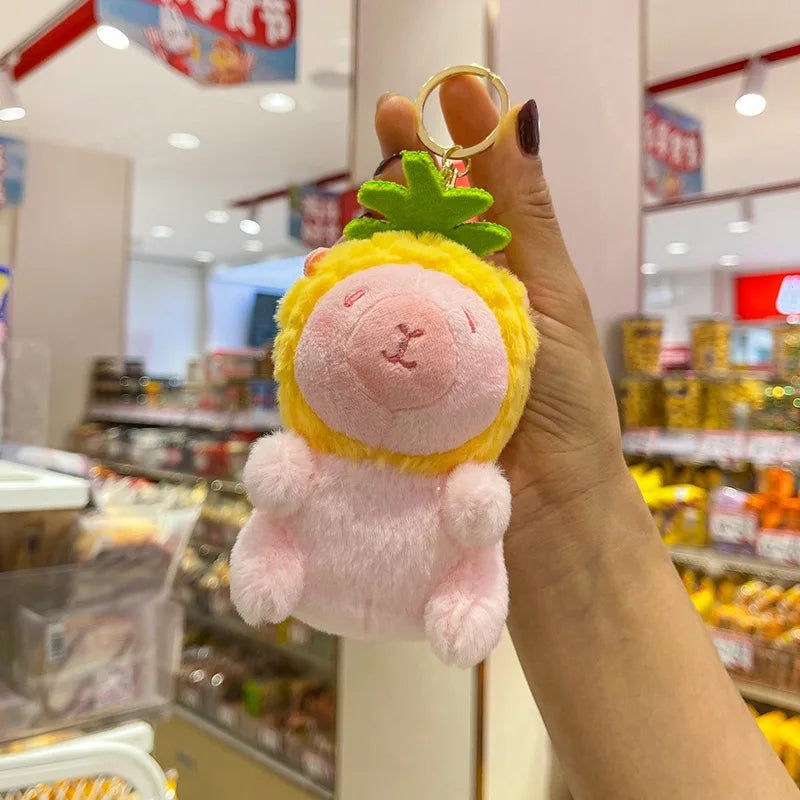 12CM Capybara Plush Toy Keychain Simulation Capibara Anime Fluffty Toy Cute Animals Stuffed Plush Doll Christmas Gifts for Kids