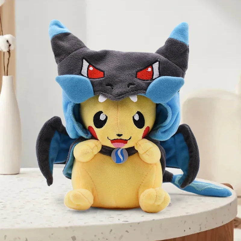 Pokemon Pikachu Cosplay Plush Toys Charizard Snorlax Garchomp Tyranitar Hydreigon Anime Eevee Lapras Morpeko Peluche Doll Gifts