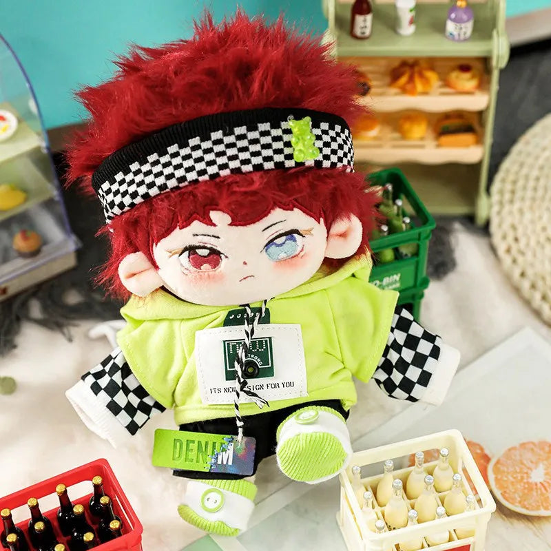 Handsome Plush Cotton Doll Idol Stuffed Super Star Figure Dolls No Attribute Fat Body Red Hair Doll Can Change Clothes Gift