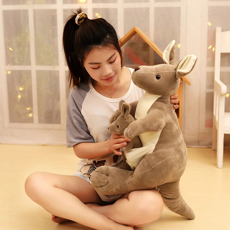 27/35/60CM Liifelike Kangaroo Plush Toy Kids Toy Australian Animal Kangaroo with Baby Plush Toys Funny Gift For Children