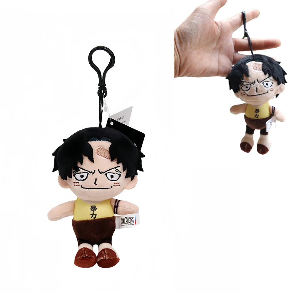 12cm Anime One Piece Original Plush Pendant Doll Luffy Toy Tony Chopper Laboon Sabo Keychain Soft Stuffed Backpack Ornaments Toy