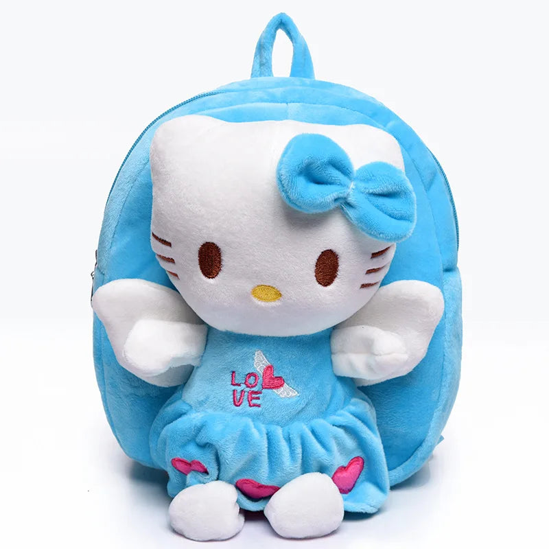 Hello Kitty Kt Mickey Mouse Cat Sanrio Anime Pp Cotton Short Plush Doll Kindergarten Children's Backpack Boys Girls Schoolbag