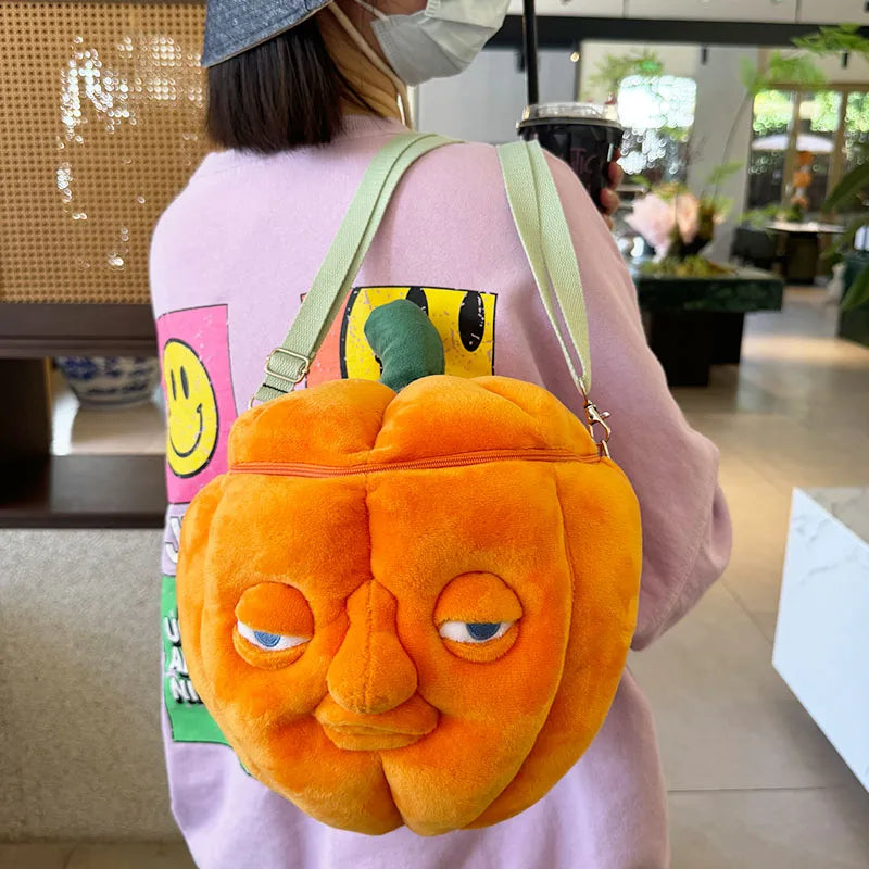 MyRytanda Happy Halloween Plush Toys Slippers Kawaii Ghost Pillow Pumpkin Shoulder Bags Horror Skull Fluffy Dolls