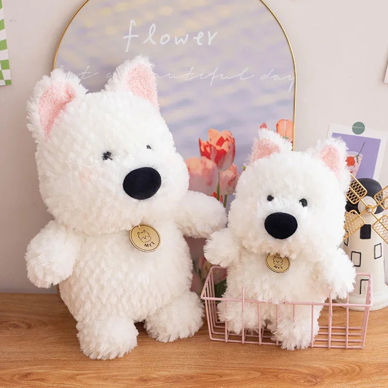 14~35cm West Highland White Terrier Dog Doll Plush Toy Stuffed Fluffy Puppy Doggy Cartoon Animal Plushie Peluche Kids Gift