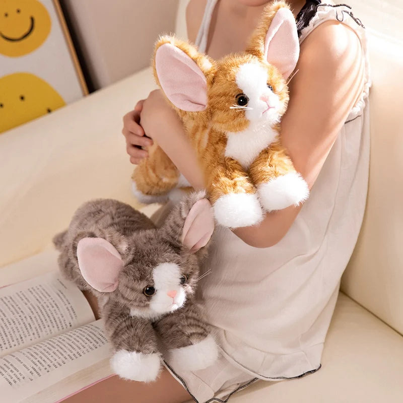 53cm Cute Black/White/Orange Devon Rex Plush Toy Lifelike Stuffed Animals Cat Fluffy Soft Doll Kids Toys Birthday Gift