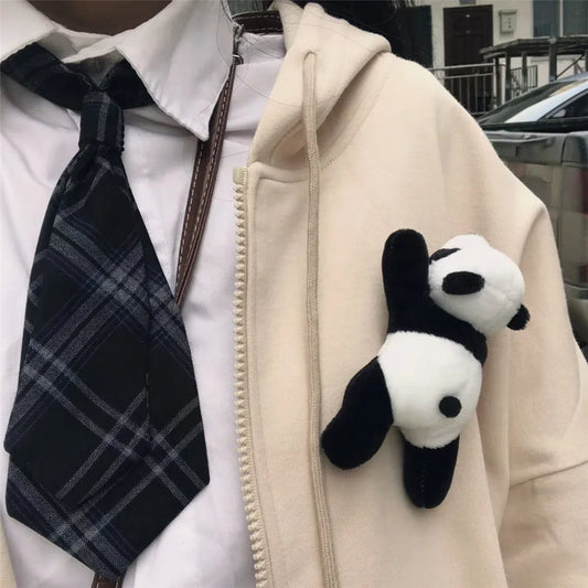 New Little Panda Brooch Plush Toy Panda Cartoon Doll Brooch Accessories Schoolbag Clothing Accessories