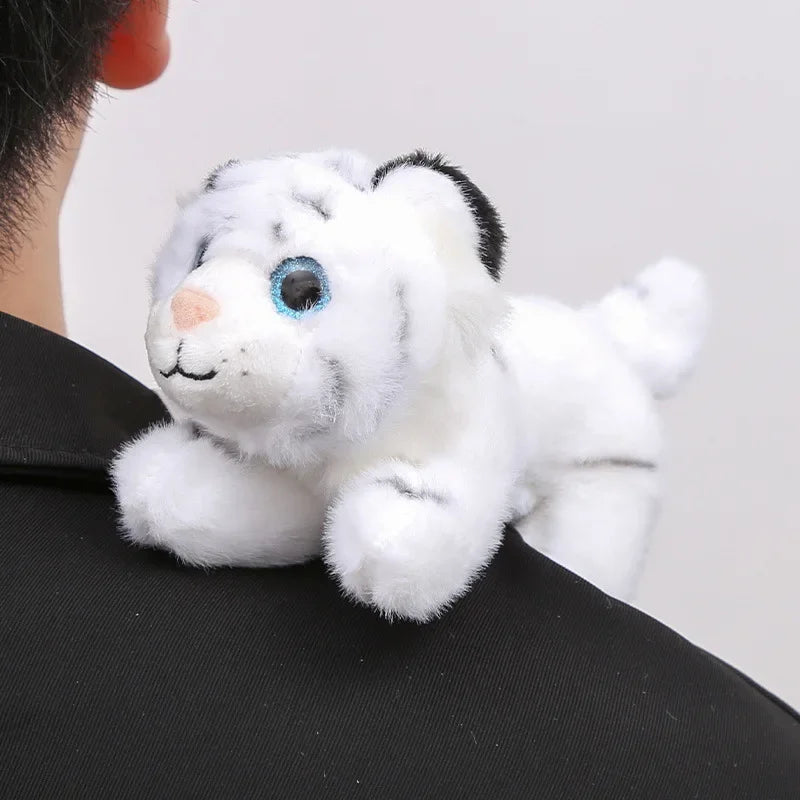 Kawaii Panda Tiger Magnetic Shoulder Plush Raccoon Clip on Shoulder Plush Doll Home Decoration Toys Girls Christmas Gifts