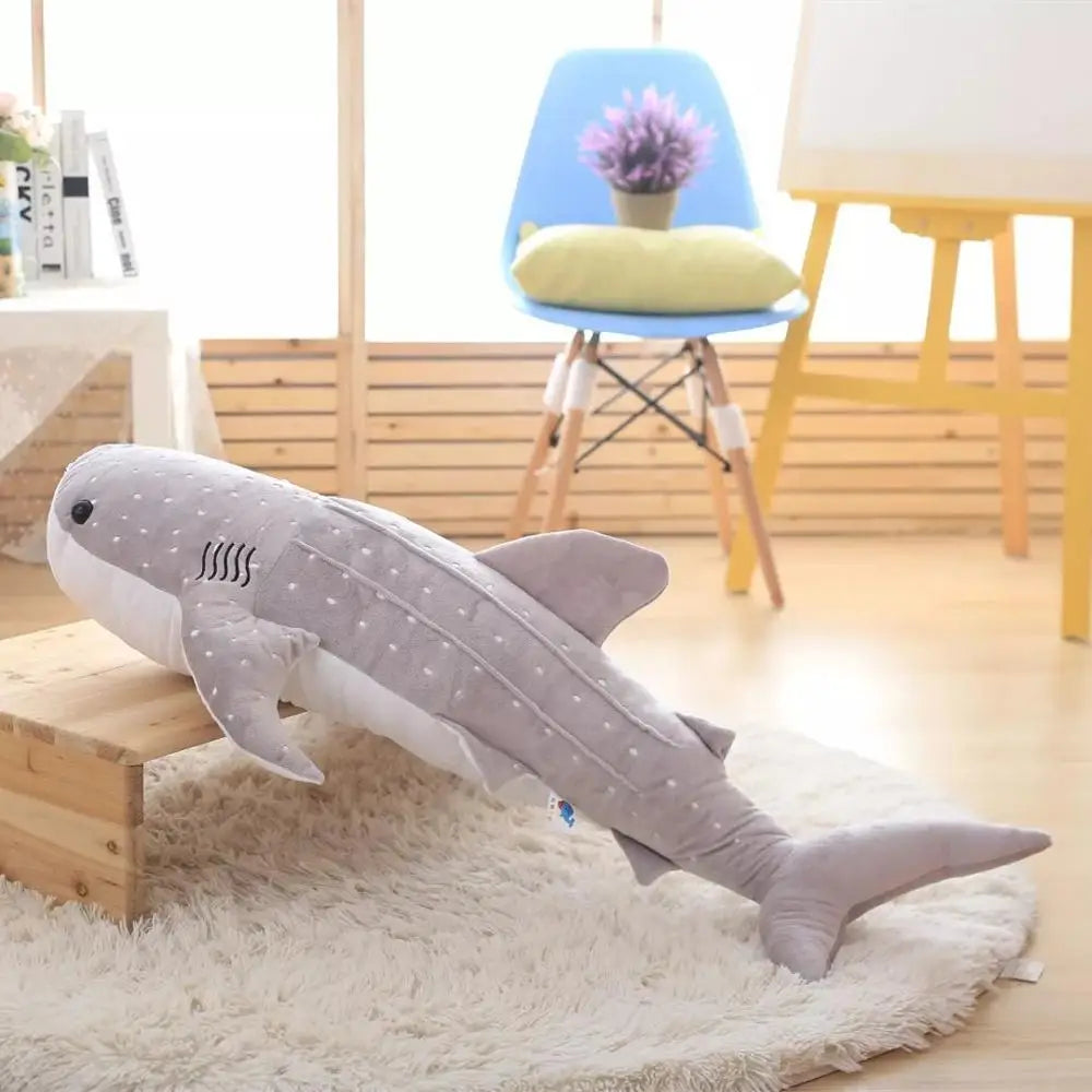 150cm Large Size Soft Shark Plush Toy Big Creative Blue Whale Stuffed Soft Shark Sea Fish Plush Pillow Lovely Children Baby Doll