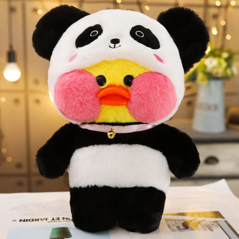 30cm Kawaii LaLafanfan Transformed Panda Yellow Duck Plush Stuffed Soothing Toys Soft Animal Dolls For Girl Kids Birthday Gifts