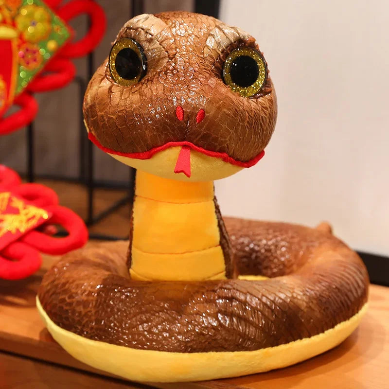 1pc 20/26cm Kawaii Big Eyes Snake Plush Toy Stuffed Soft Animal Dolls Mascot Toy for Birthday CHristmas Halloween New Year Gift