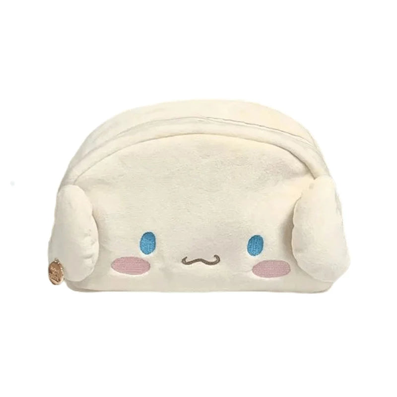 Cartoon Sanrio Cinnamoroll Plush Pencil Case Cartoon Cute High-capacity Charm Student Stationery Bag Girl&Child Holiday Gifts