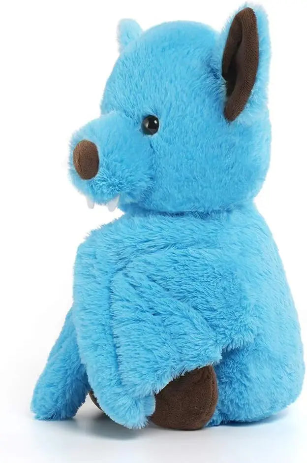 Tezituor Blue Stuffed Bat Plush Toy - 14 Inches Goth Halloween Stuffed Animals - Soft Furry Gifts for Kids