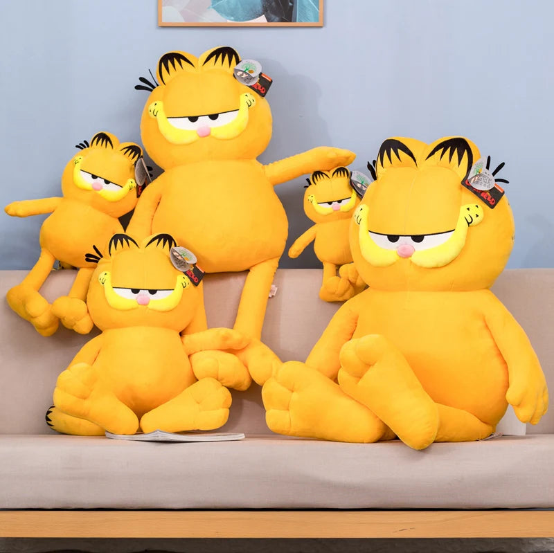 Giant  Garfield Fat Angry Cat Plush Toys Animals Lazy Kitty Stuffed Doll Tiger Skin Simulation Cat Plushies Pillow Xmas Gifts