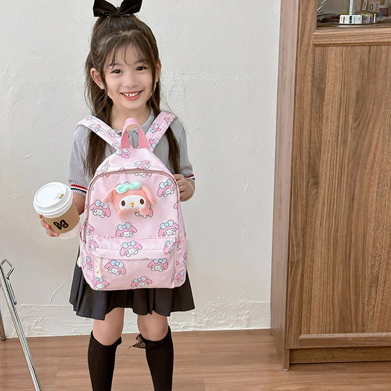 Kawaii Sanrio Bag Kuromi Cinnamoroll Melody Backpack Cartoon Anime Hello Kitty Schoolbag Student Kindergarten Storage Bag Gift