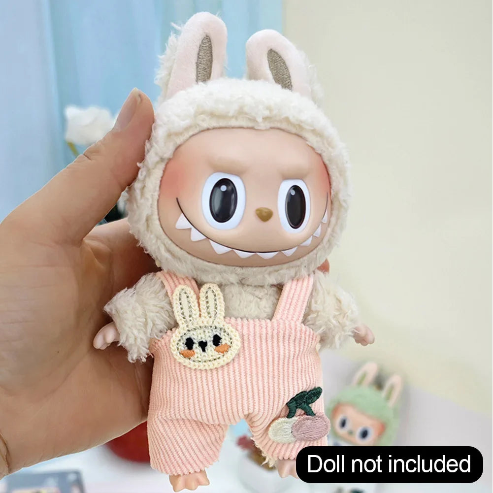 Mini Plush Doll'S Clothes Outfit Accessories For Korea Kpop Exo Labubu Idol T-shirt overalls slippers glasses Clothing Gift