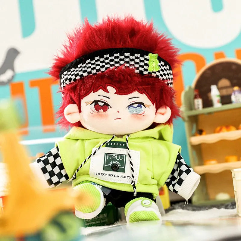 Handsome Plush Cotton Doll Idol Stuffed Super Star Figure Dolls No Attribute Fat Body Red Hair Doll Can Change Clothes Gift