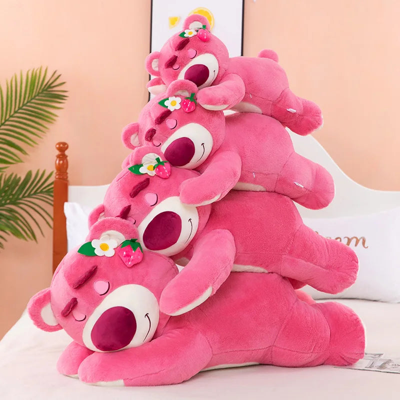 90cm Big Size Disney Toy Cute Bear Strawberry Sofa Plush Pillow Stuffed Toys Children Girls Friends Festivals Birthday Gift