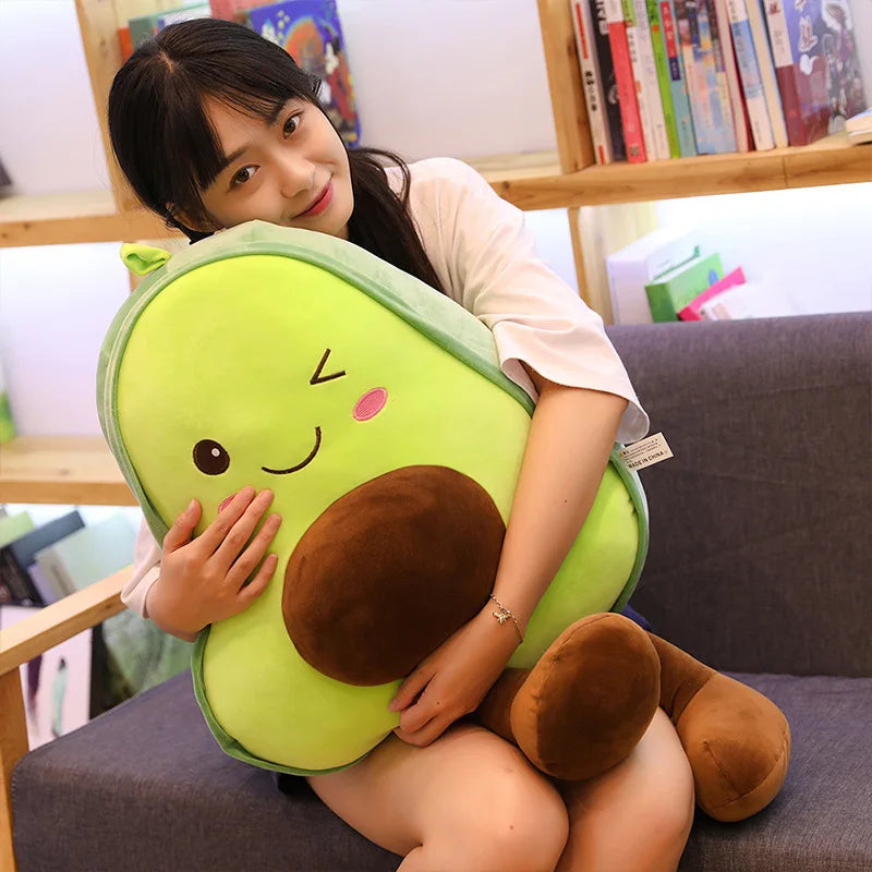 New Cute Avocado Plush Toy Doll Children's Sleeping Pillow Large Doll Holiday Gift Kawaii Creative Fruit Rag Doll Cushion