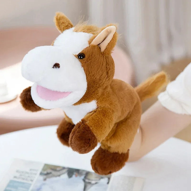 30 Styles Stuffed Plush Animals Toys Hand Finger Story Puppet Cute Dolls Educational Duck Lamb Cow Dog Horse Toys