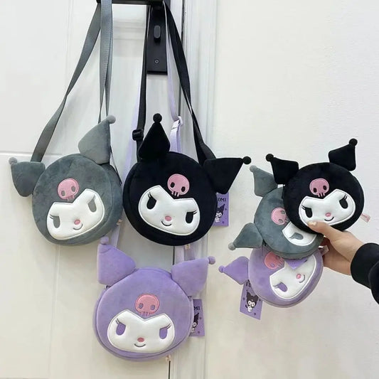 Kawaii Sanrio Plush Bag Kuromi Backpack Cinnamoroll Shoulder Bag Tote Makeup Cartoon My Melody Plushie Large Handbag Gift Girls