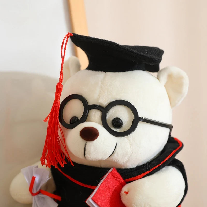 20cm/23cm Cute Dr. Bear Plush Toy Stuffed Soft Bear Animal Dolls Graduation Gifts for Kids Children Girls Decoration