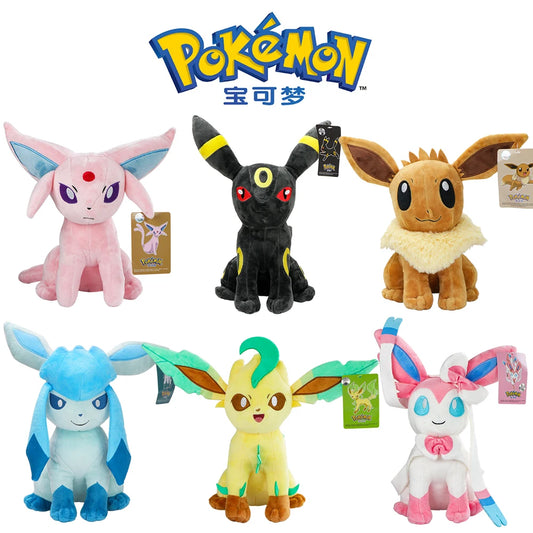 ORIGINAL Pokemon Eevee Umbreon Espeon Sylveon Leafeon Glaceon Plush Toy Cute Stuffed Dolls Cartoon Birthday Christmas Gift Kids