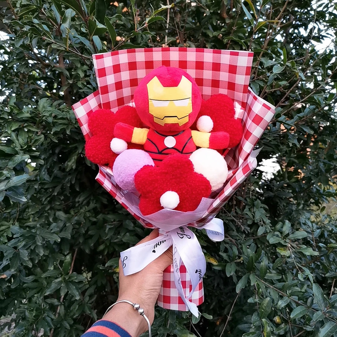 The Avengers Cute Super Hero Spider-Man Iron Man Superman Captain America Plush bouquets Kids Christmas Day Birthday Gifts