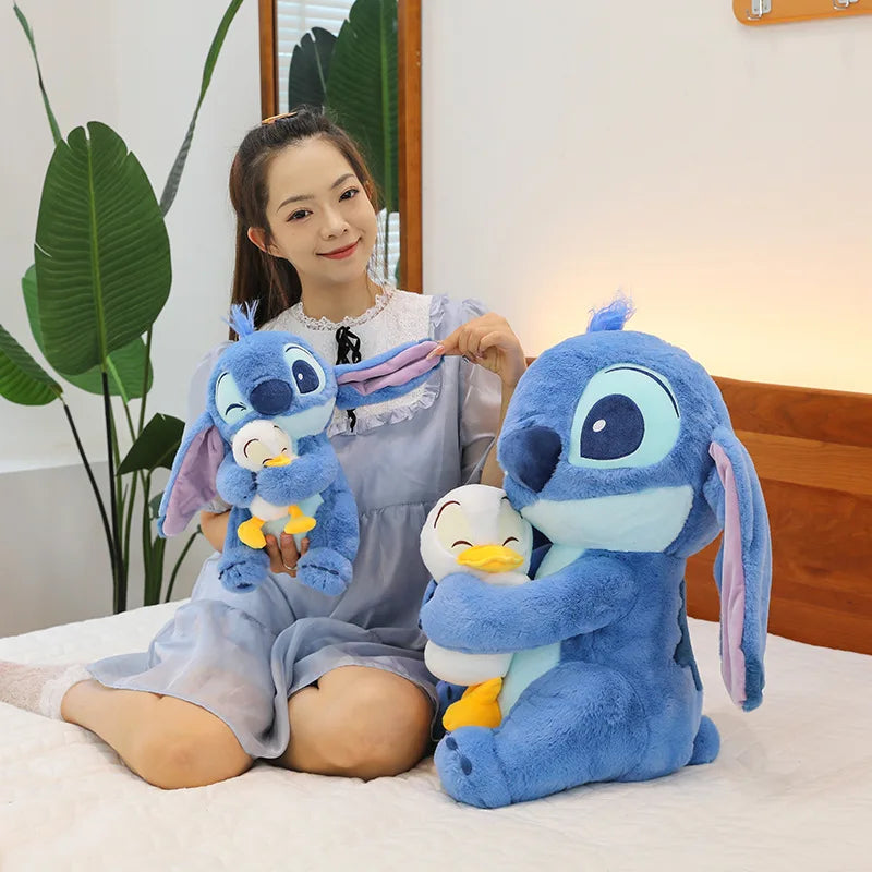 30/45cm Giant Size Stitch Duck and Duck Doll Interstellar Baby Disney Stitch Plush Toy Pillow Doll Birthday Gift for Girls