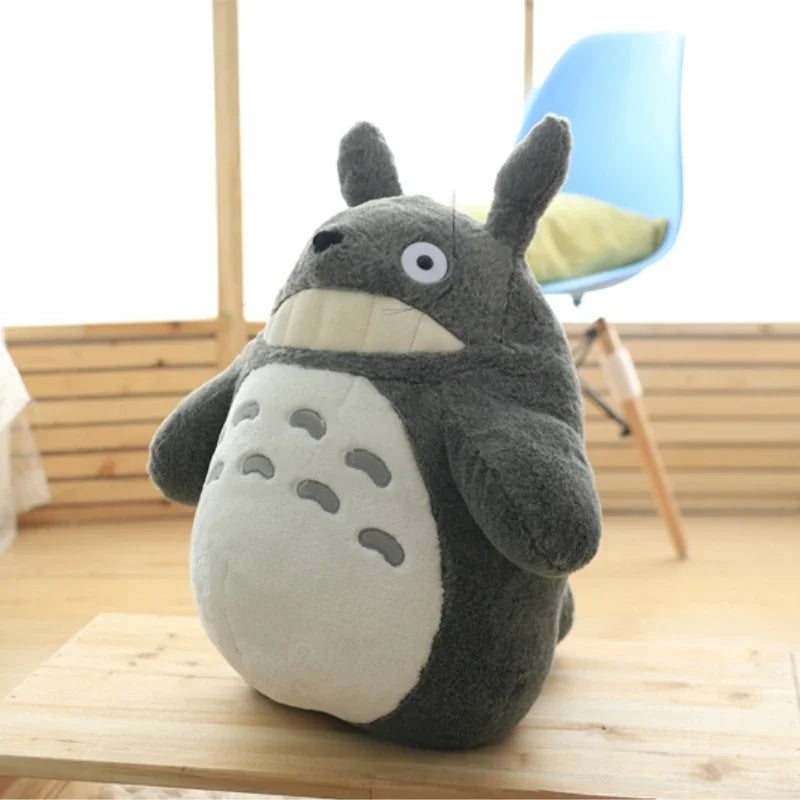 Cartoon Laugh Heartily Totoro Plush Toy Stuffed Movie Anime Totoro Lotus Leaf Plushies Lovely Pillow Japanese Style Doll Gifts