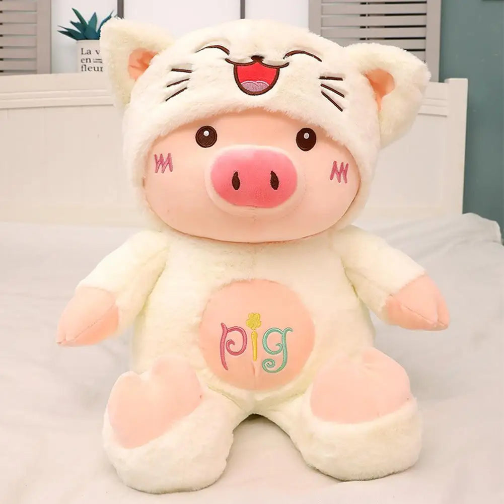 1pc Cute Piggy Plush Toy Kawaii Soft Stuffed Animal Doll Throw Pillow Christmas Halloween Birthday Gifts For Girl