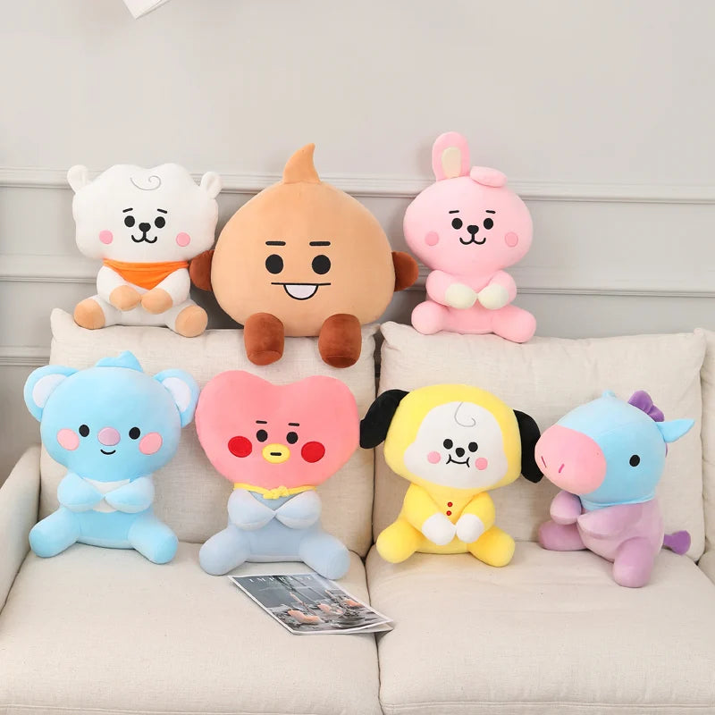 Anime Peripheral Miniso Plush Toys Kpop Cartoon Animals Soft Stuffed Dolls Dog Rabbit Koala Sheep Kawaii Room Decor Kid Gift