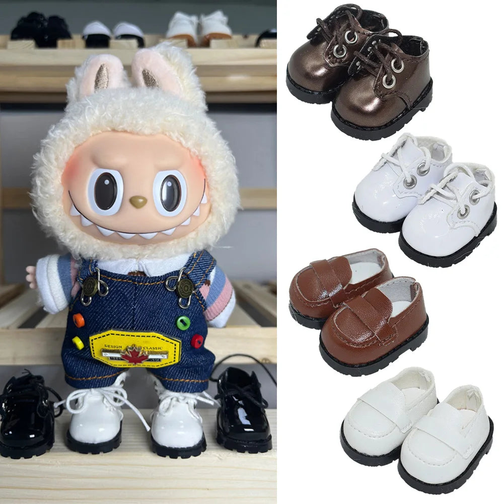 Mini Plush Doll'S Clothes Outfit Accessories For Korea Kpop Exo Labubu Idol Small leather shoes canvas shoes Clothing Gift