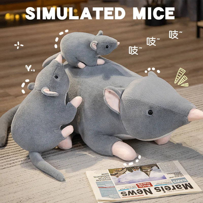 32/50/100CM Simulated Mice Plush Toys Lifelike Mouse Stuffed Animal Mascot Peluche Rat Doll