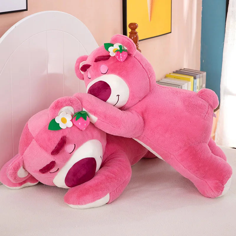 90cm Big Size Disney Toy Cute Bear Strawberry Sofa Plush Pillow Stuffed Toys Children Girls Friends Festivals Birthday Gift