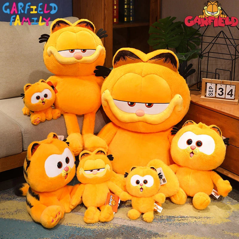 Original Garfield Cat Anime Plush Toys Cute Garfield Family Odie Stuffed Anime Plushies Kawaii Cartoon Peluche Dolls Gifts Kids