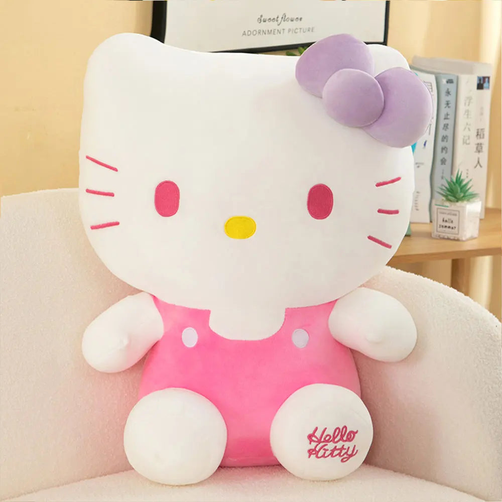 35CM Kawaii Hello Kitty Plush Toys Cute Anime Sanrio Sunflower Kt Cat Plushies Doll Room Decoration Dolls Baby Christmas Gift