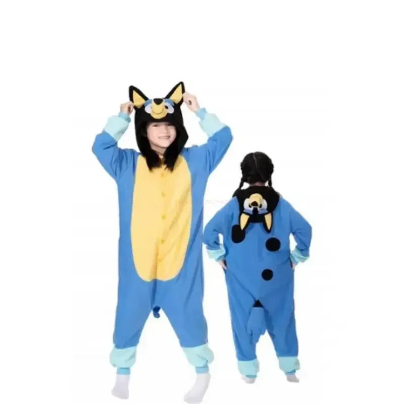 Bluey Blue Dog Yellow Dog Cartoon Hooded Jumpsuit Boys And Girls Pajamas Family Parent-Child Bluey Clothes Jumpsuit Home Clothes