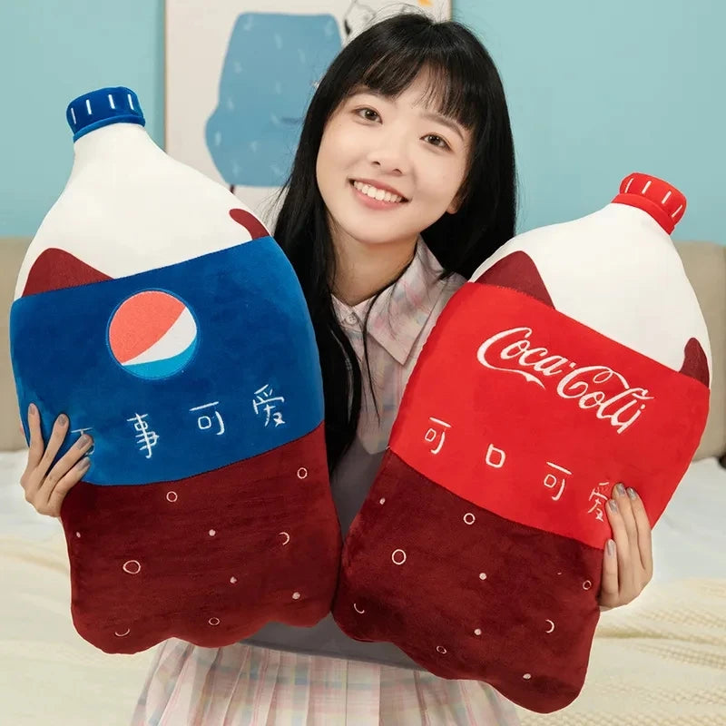 1pc 55cm Simulation Carbonated Drink Plush Pillow Funny Sprite Cola Fanta Soda Soft Stuffed Cartoon Doll Back Cushion Nice Gift