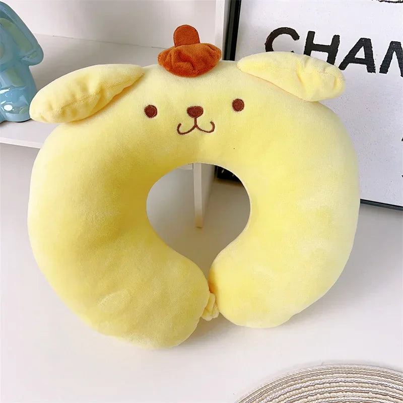 Sanrio Comfortable Hello Kitty U-shaped Neck Pillow Kawaii Stuffed Anime White Cat Travel Nap Pillow Airplane Office Gifts Girl