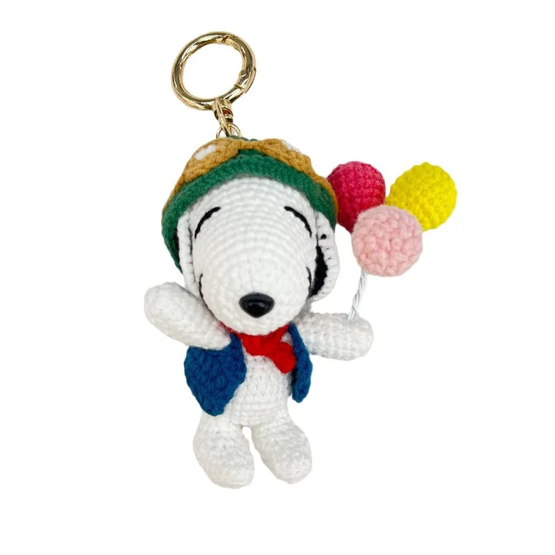 Snoopy Woolen Doll Keychain Backpack Pendant Handmade Accessories Knitted Handmade Gifts Cute Birthday Trendy Woolen Presents