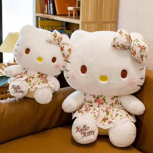 60cmBig Size Kawaii Sanrio Rich Flower Hello Kitty Plush Toy Cartoon Plush Doll Animal Cute Plushies Girls Gift