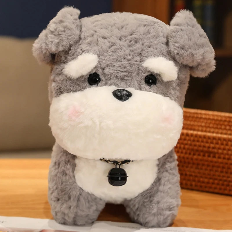 Furry Plush Corgi Dog Plush Toy Stuffed Big Head Kawaii Lifelike Animal Schnauzer Little Milk Dog Doll Home Decoration Gift