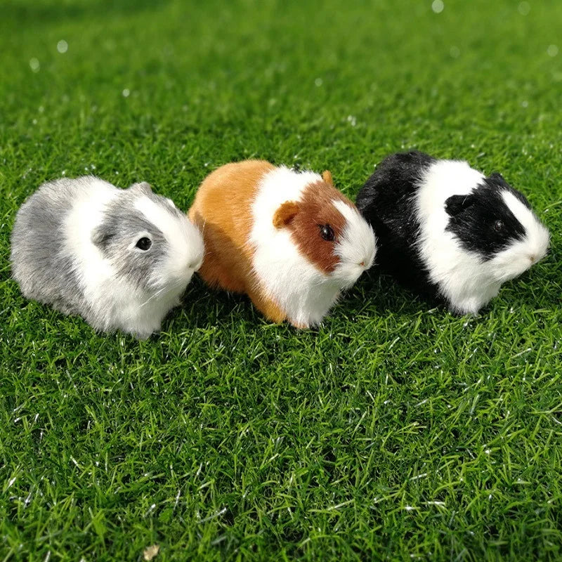 Simulation Fur Guinea Pig Animal Plush Stuffed Doll Hamster Doll Plush Toy Soft Stuffed Animal Figurine for Kids Birthday Gift