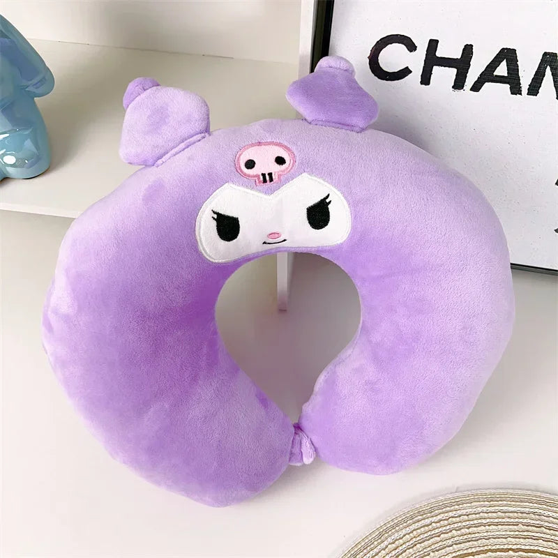 Sanrio Comfortable Hello Kitty U-shaped Neck Pillow Kawaii Stuffed Anime White Cat Travel Nap Pillow Airplane Office Gifts Girl