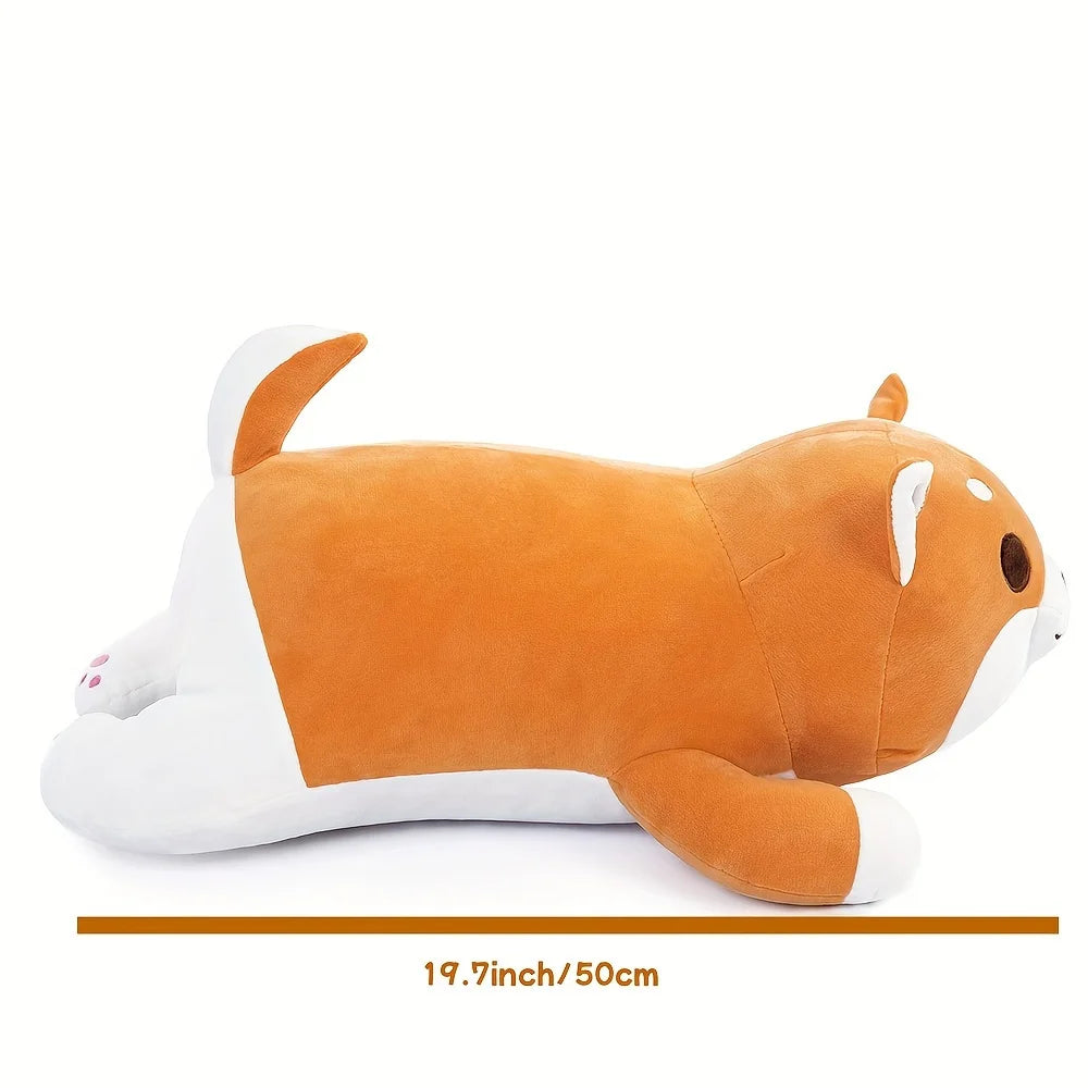 Tezituor Corgi Plush Pillow, Soft Shiba Inu Akita Stuffed Animal Plush,Dog Doll Toy Gift for Kids and Friends.Yellow,19.6”)