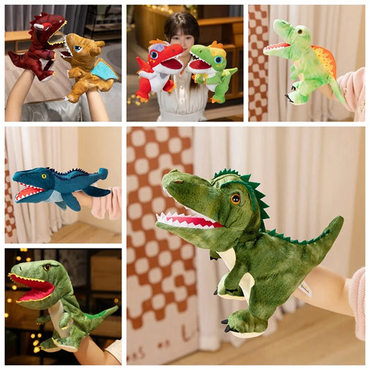 Stuffed Plush Dinosaur Toys Hand Finger Story Puppet Kawaii Dolls Educational Baby Toys Tyrannosaurus Rex Children Gift