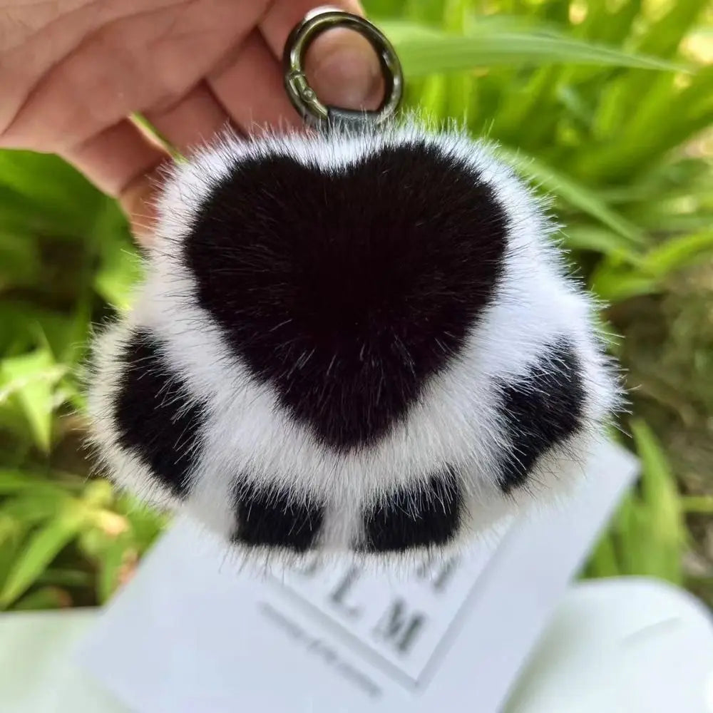 Cat Paw Pendant Keychain Kawaii Soft Faux Fur Keychain Kid Gift Stuffed Toy Plush Toy Key Ring Backpack Car Key Pendant