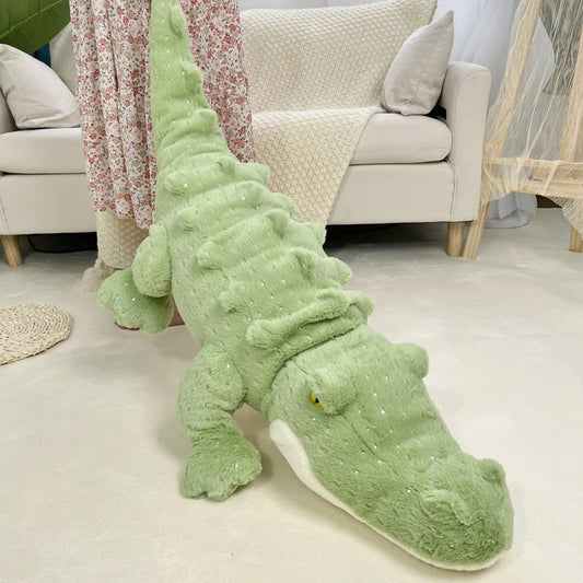 Fluffy Crocodile Plush Toy Soft Full Stuffed Animal Pillow Doll Jungle Green Giant Alligator Sofa Cushion Kids Birthday Gift