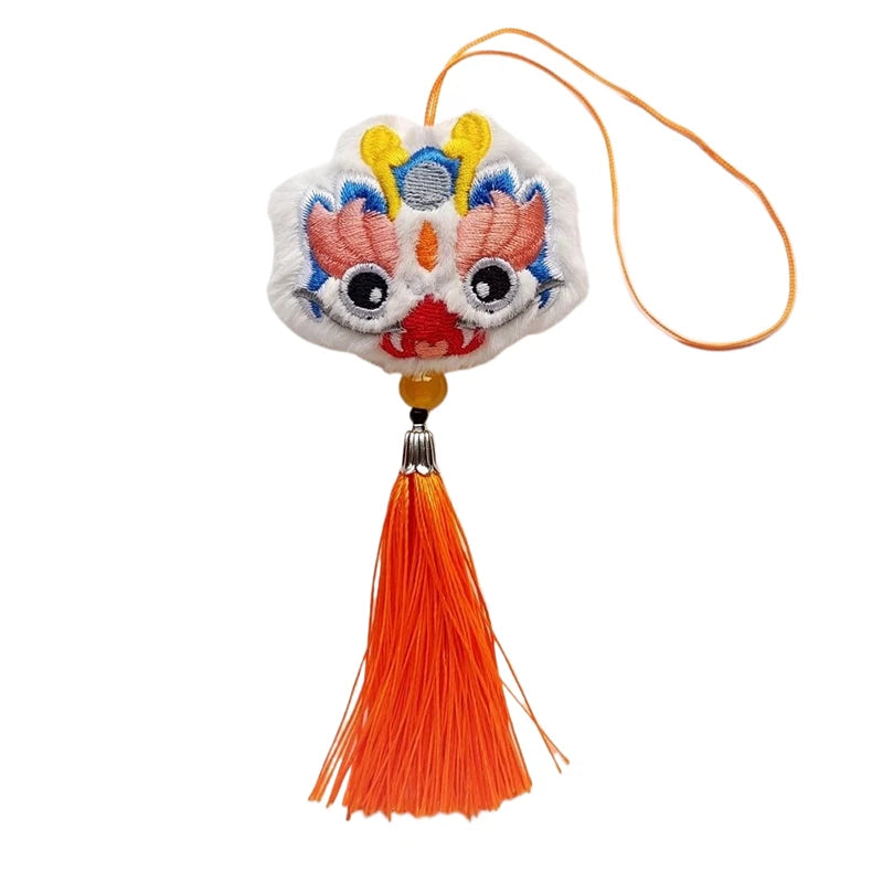 1PCS Chinese Style Festive Plush Lion Dance Tassel Pendant Luggage Hanging Decoration Bag Pendant Accessories