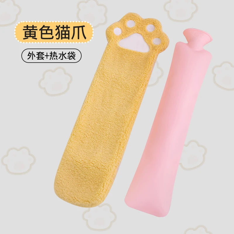 Comfortable Long Cat Paw Hot Water Bag Plush Grey Pink White Paw Warm Winter Sleeping Cuddly Hot Water Bottle Pillow Gifts Girl